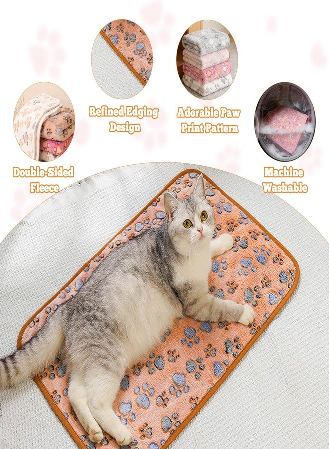 Retainbre 18 Pcs Dog Blankets for Small Dogs Washable Soft Fluffy Fleece Puppy Blankets for Pets Cute Paw Printed Throw for Indoor Cats Kitten Crate (Camel, White, Pink, Gray, Yellow, Dark Gray, 23 X 16 Inch) - Image 4